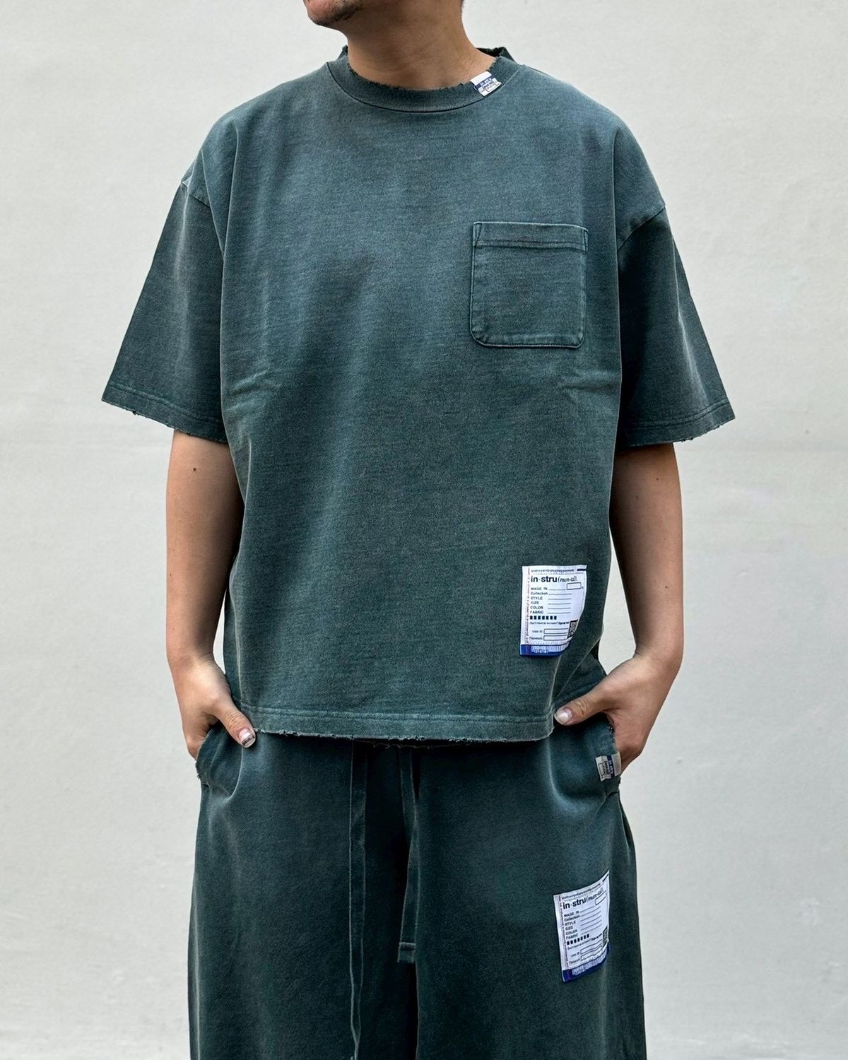 Maison MIHARA YASUHIRO in・stru(men-tal). / Sun Faded Like Distressed Pocket T-shirt (I16TS571)