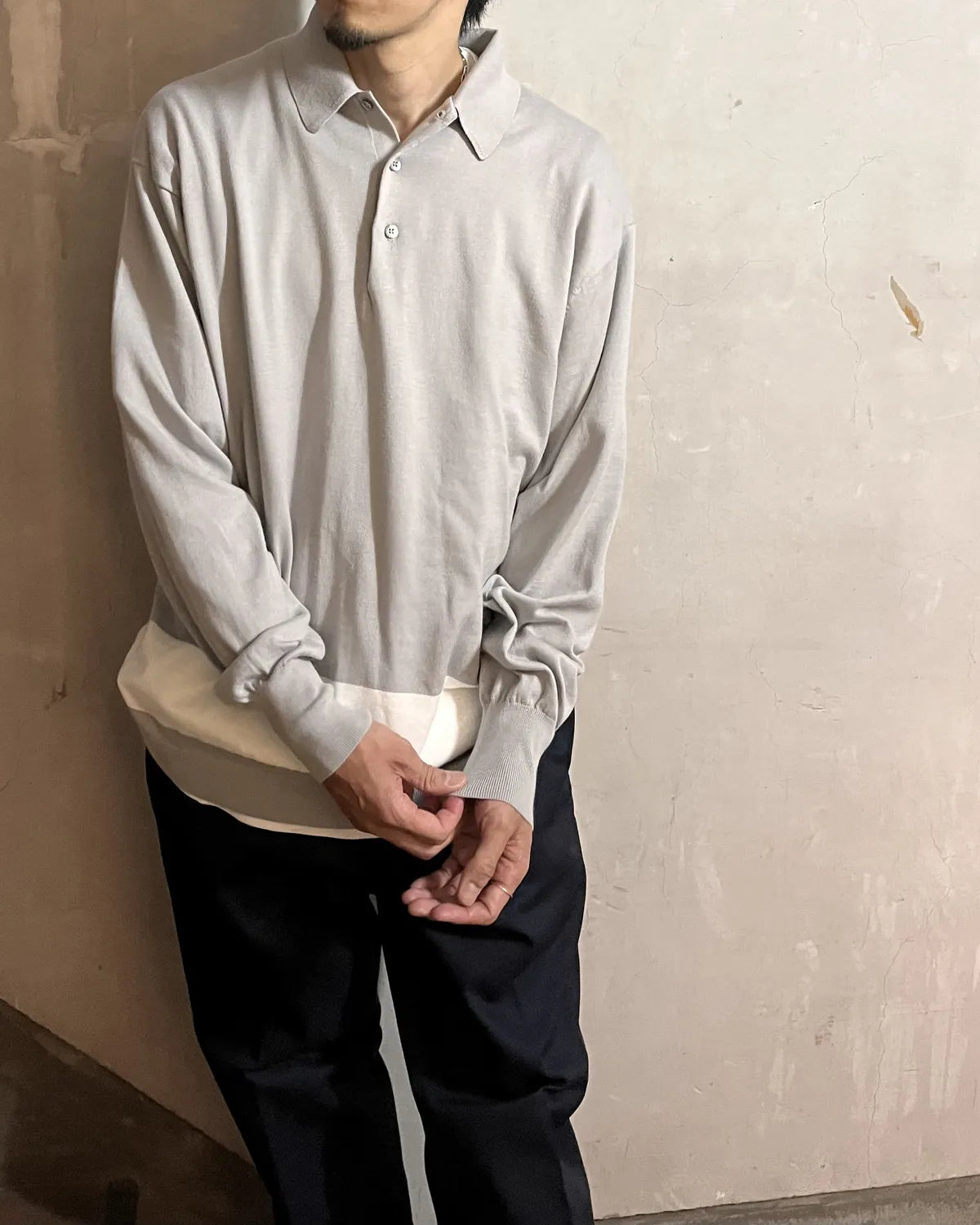 SEQUEL / KNIT POLO LONG SLEEVE (SQ-26SS-KN-03)