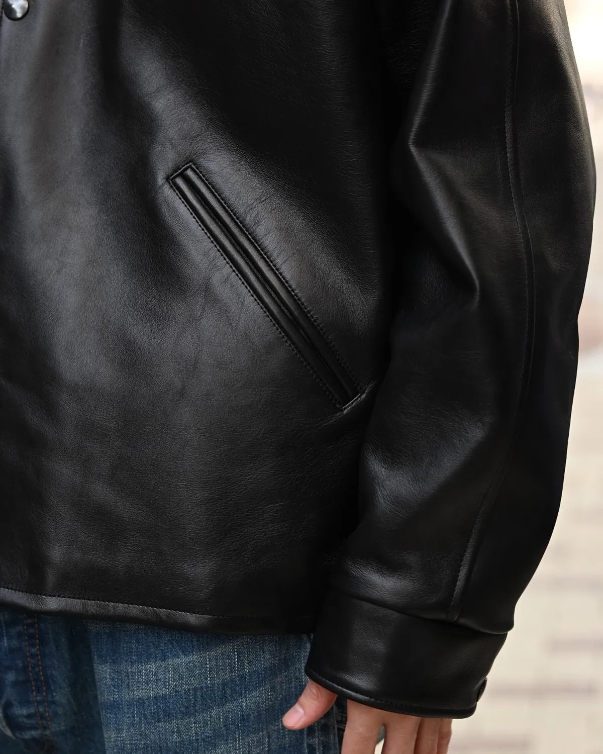 A.PRESSE / Leather Coach Jacket (25AAP-01-06)