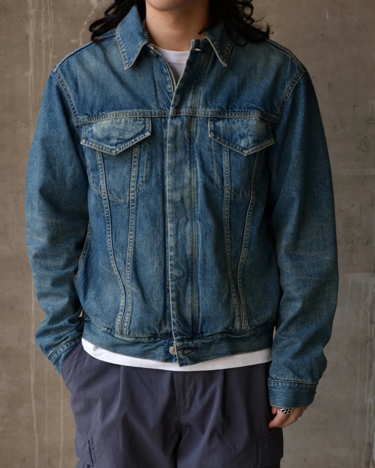 NONNATIVE / TRUCKER BLOUSON COTTON 11.5oz DENIM VW DARK WITH WINDSTOPPER® (NN-J4802)