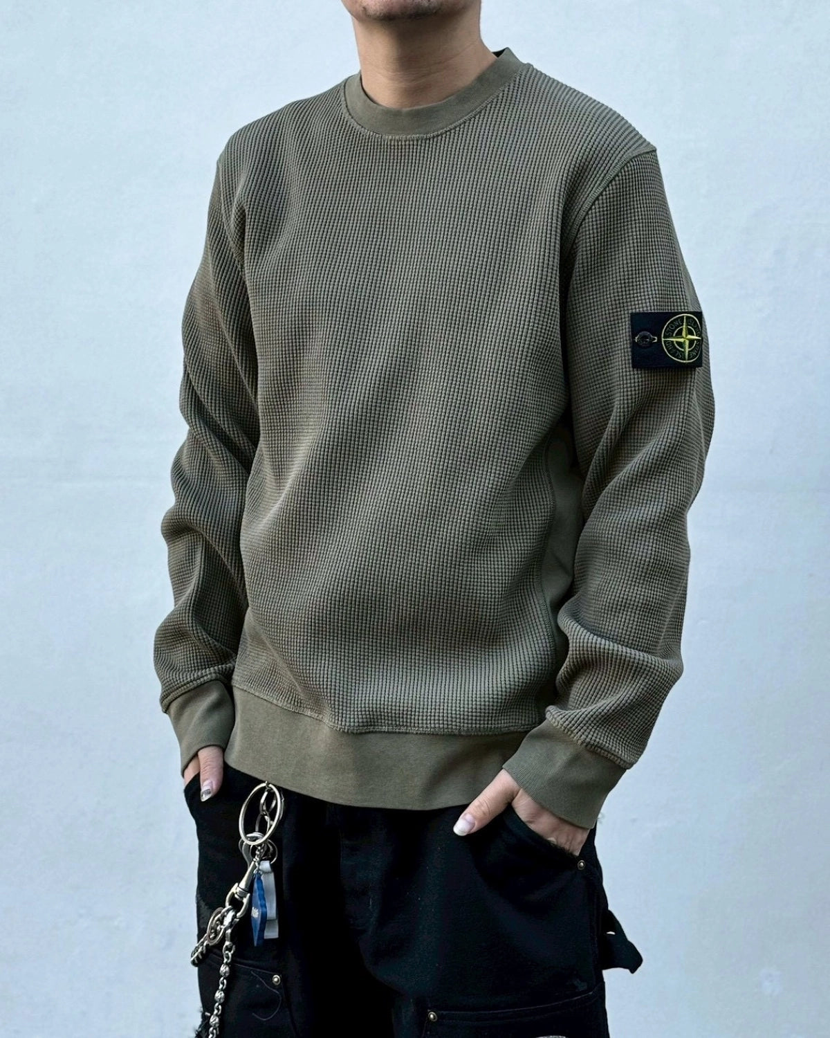 STONE ISLAND / ORGANIC COTTON WAFFLE FLEECE (L1S156100056)