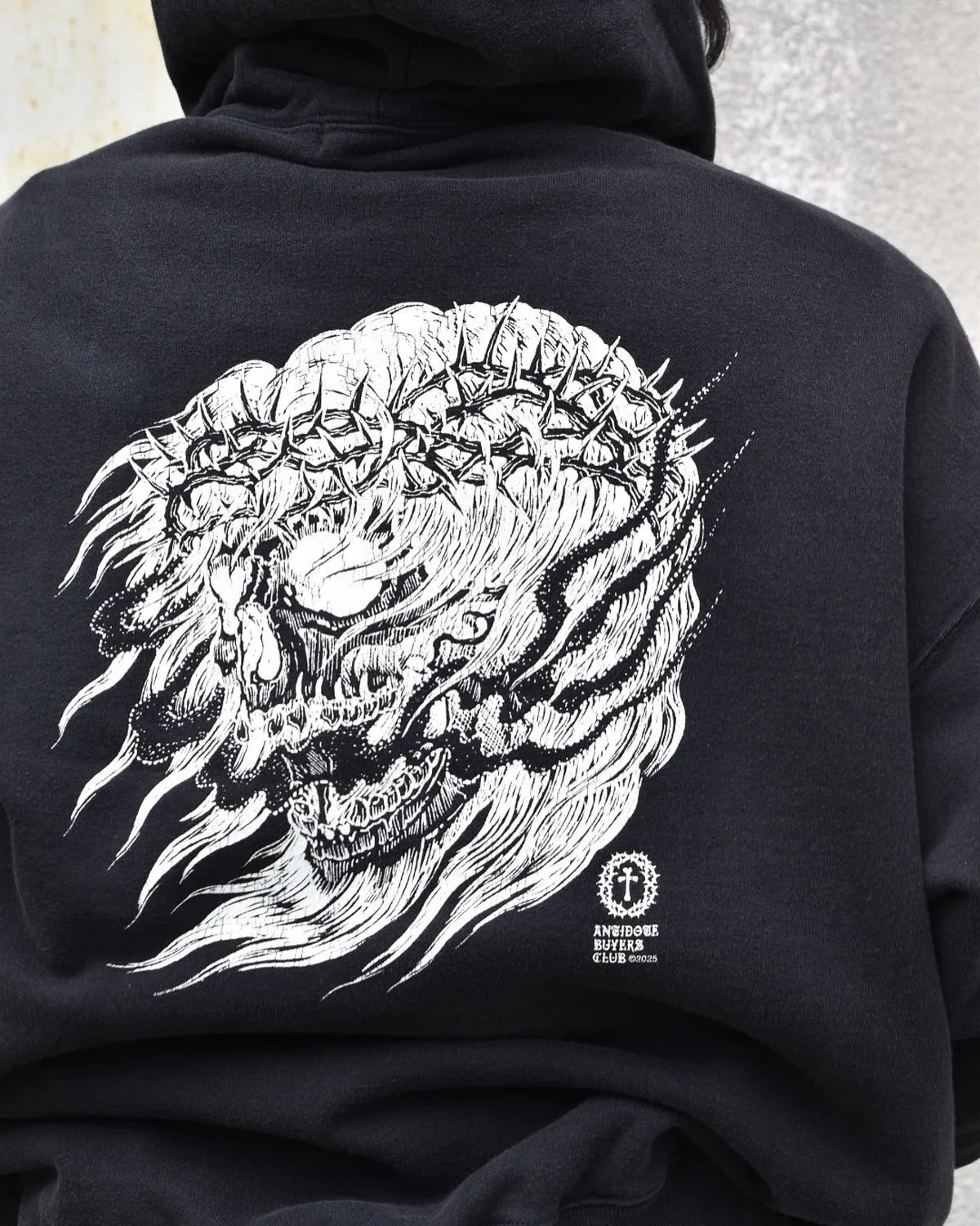 ANTIDOTE BUYERS CLUB / Fade Wash Sweat Parka -Skull & Jesus- (ABCAW25CT11)