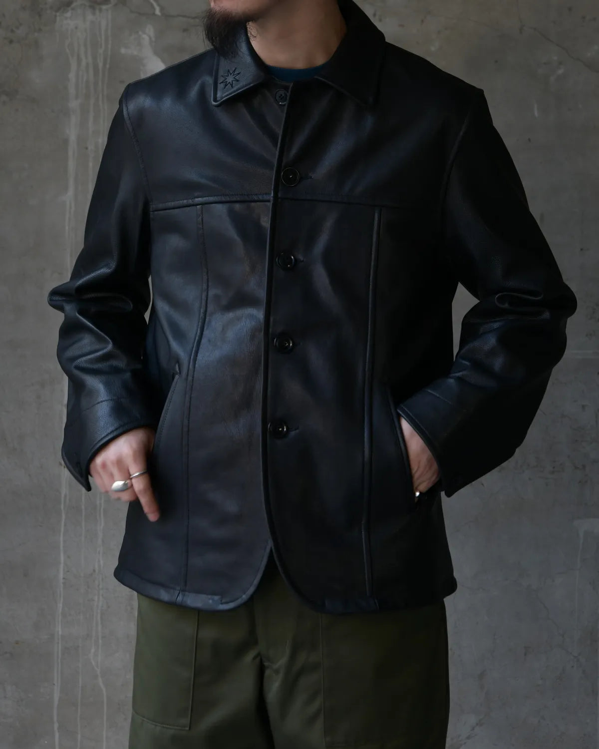 【AVIREX×GDC】Lether Carcoat black GDC＞× AVIREX Leather Swingtop | MAKES ONLINE STORE