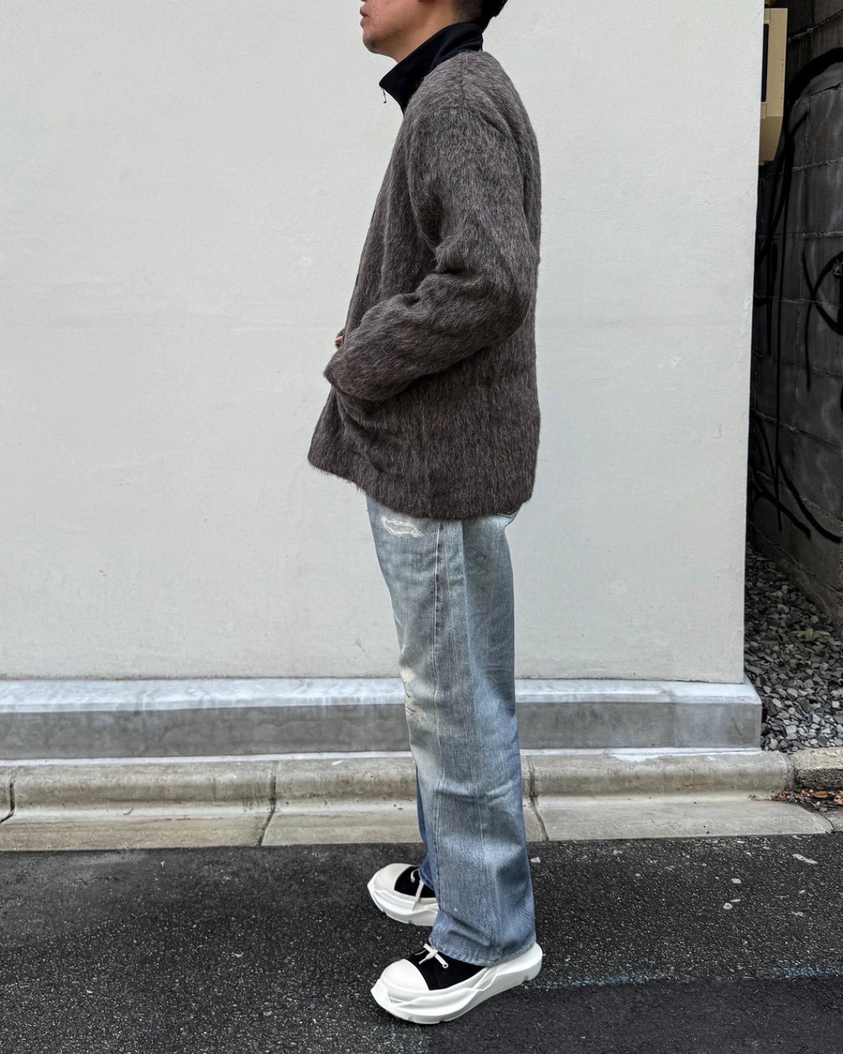 OUR LEGACY / CARDIGAN Mole Grey Hairy Wool (M2266CM)