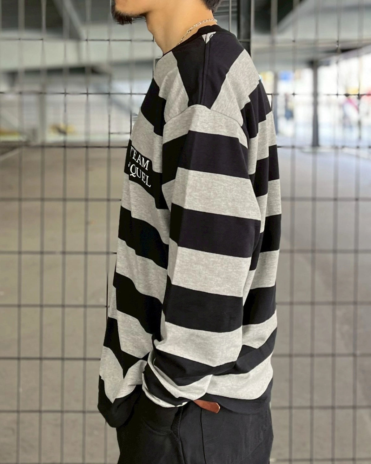 SEQUEL / BORDER LONG SLEEVE T-SHIRT (SQ-25AW-CS-06)