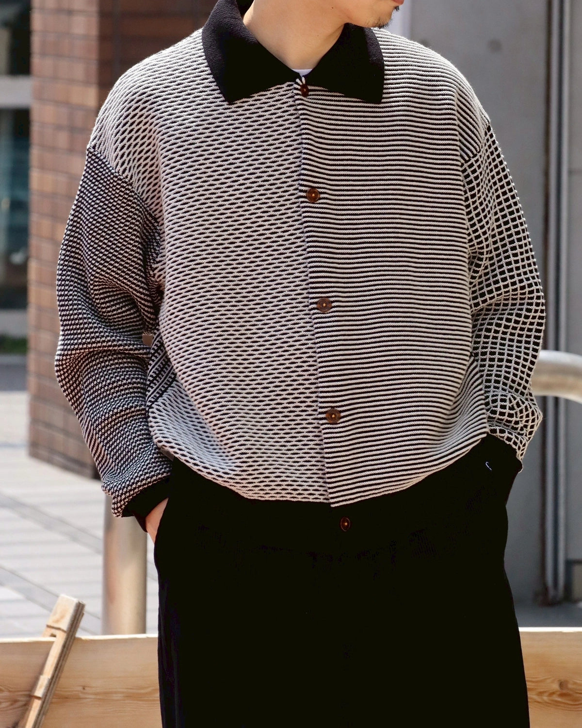 PHINGERIN / MULTI KNIT SHIRT JACKET (PD-252-KN-121)