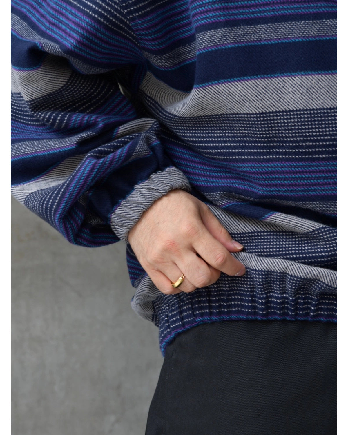 DESCENDANT / TETTY STRIPE PULLOVER LS SHIRT (262TQDS-SHM05)
