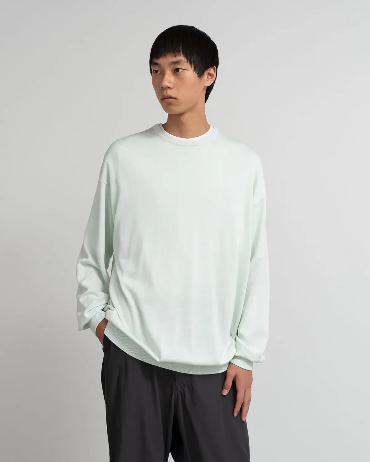 Graphpaper / Suvin High Gauge L/S Crew Neck Knit (GU251-80007C)