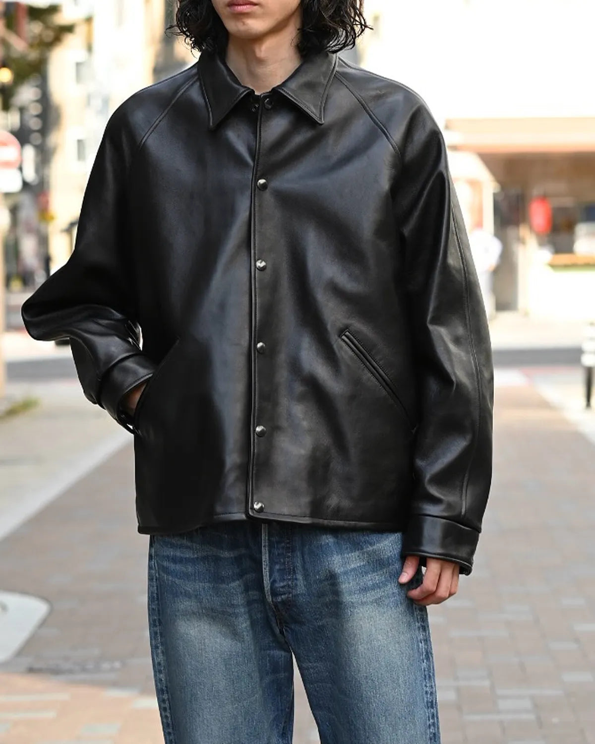 A.PRESSE / Leather Coach Jacket (25AAP-01-06)