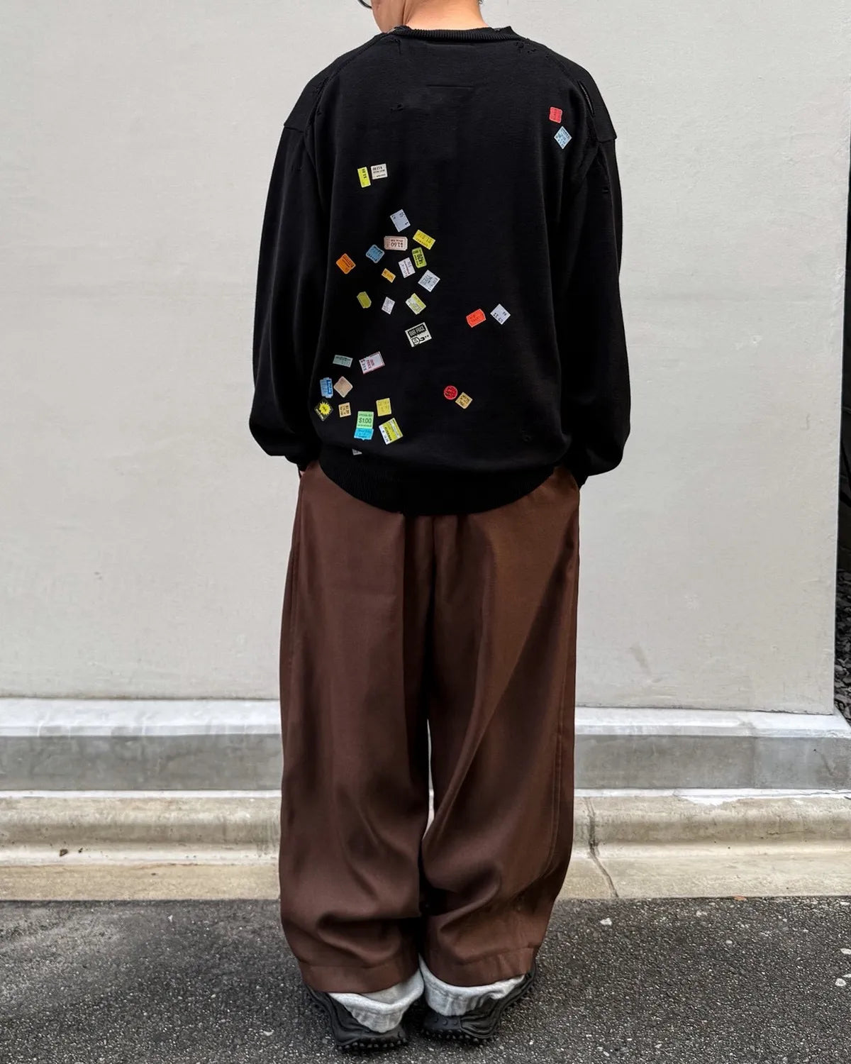 Maison MIHARA YASUHIRO / Price Tag Sticker Printed Knit Sweater (A17SW500)