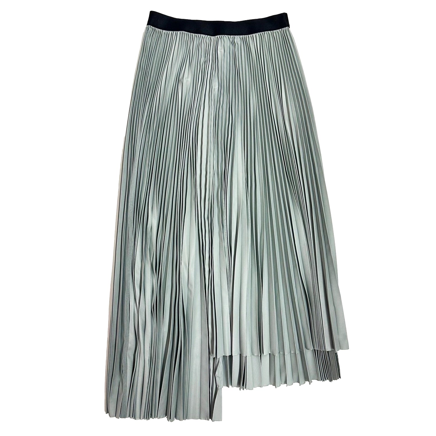 08sircus の Glossy lawn asymmetry pleated skirt