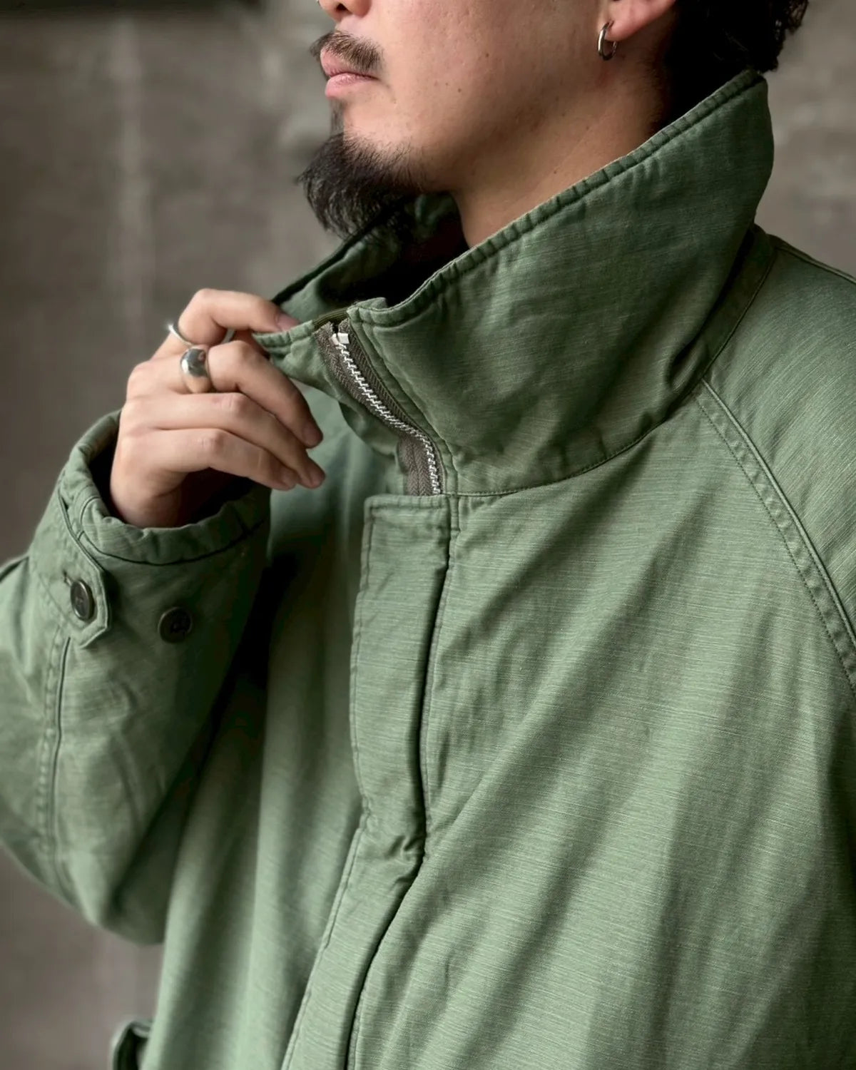 NONNATIVE / TROOPER PUFF COAT COTTON BACKSATIN PIGMENT DYE WITH WINDSTOPPER® (NN-JU4707)