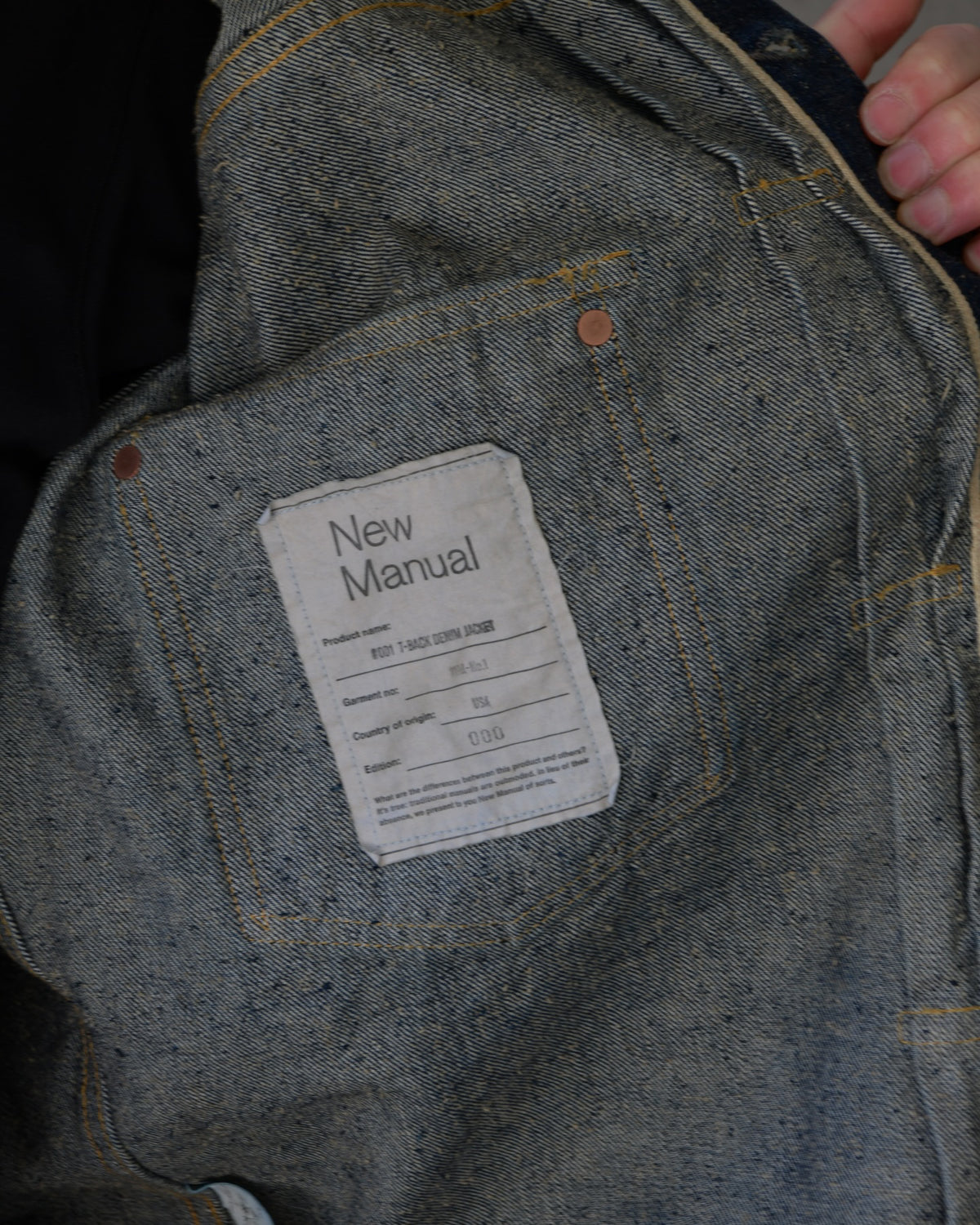 New Manual / #001 T-BACK DENIM JACKET (2026SSJK-YY-0001)