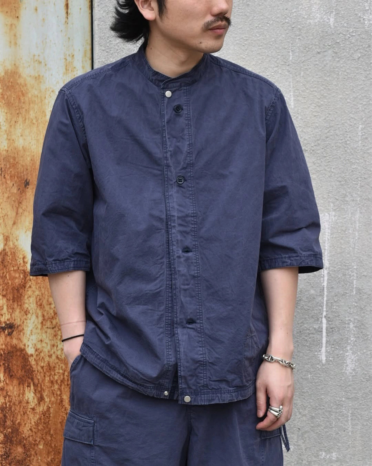 NONNATIVE / TROOPER Q/S SHIRT COTTON TYPEWRITER SULFUR DYE (NN-S4621)