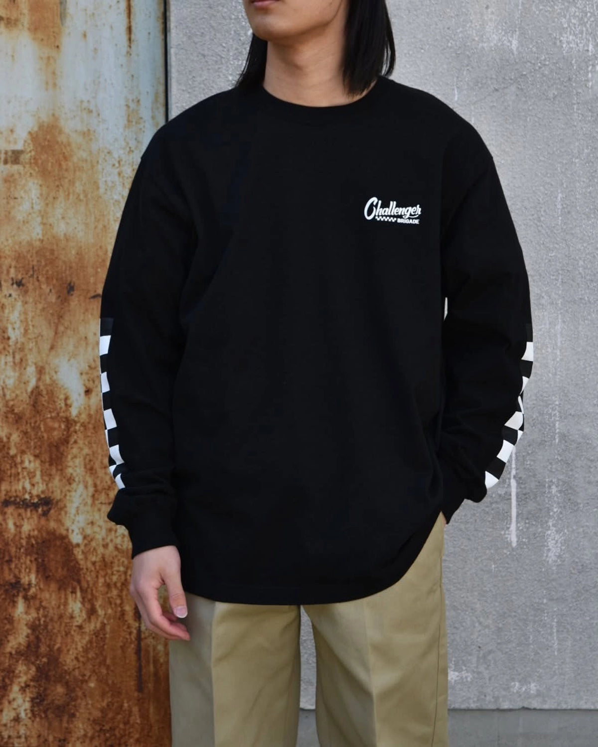 Challenger 長袖カットソー チェッカー Challenger 長袖カットソー チェッカー L/S CHECKER TEE ロング