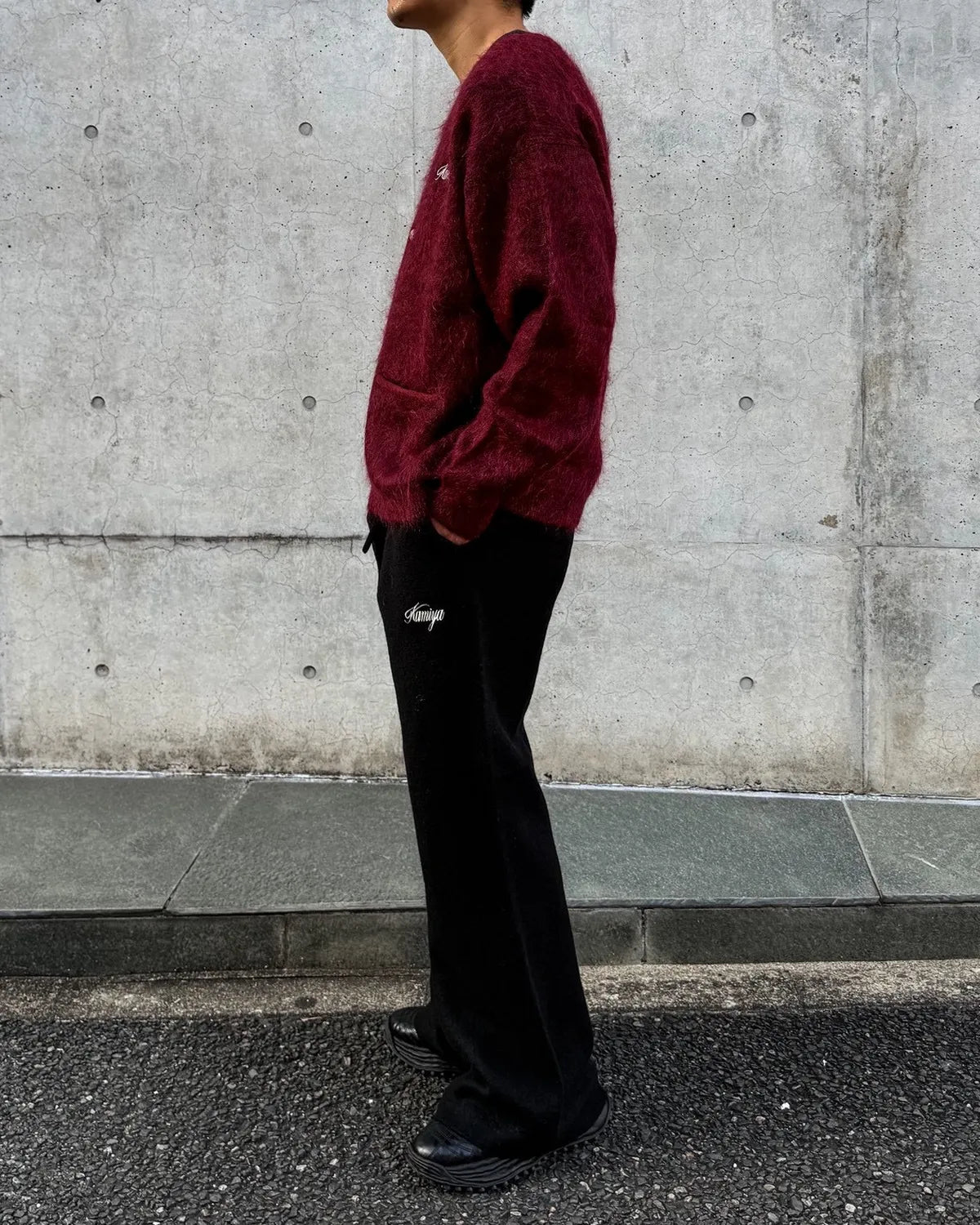 KAMIYA / Embroidered Shaggy Mohair Knit Cardigan (G17CD076)