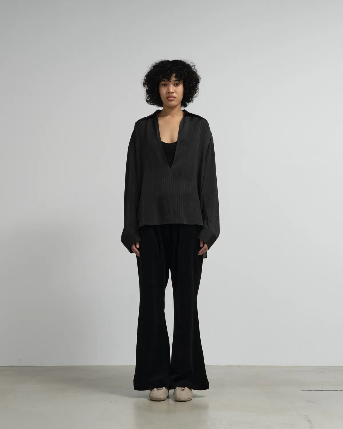 Graphpaper / Compact Velour Flare Pants (GL253-70408)