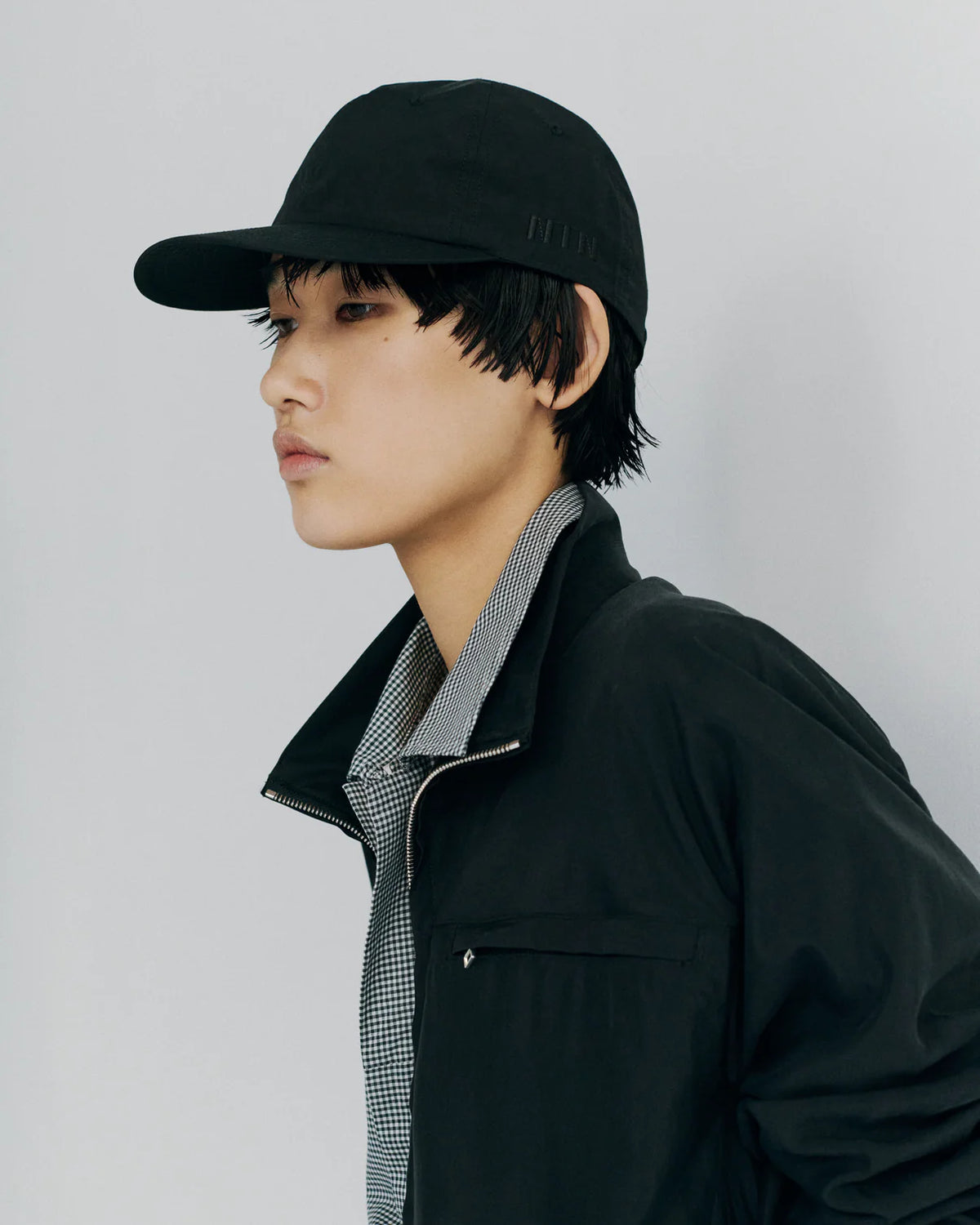 NTN / COTTON SILK GINGHAM CHECK ZIP OPEN SHIRT (N006-041123)