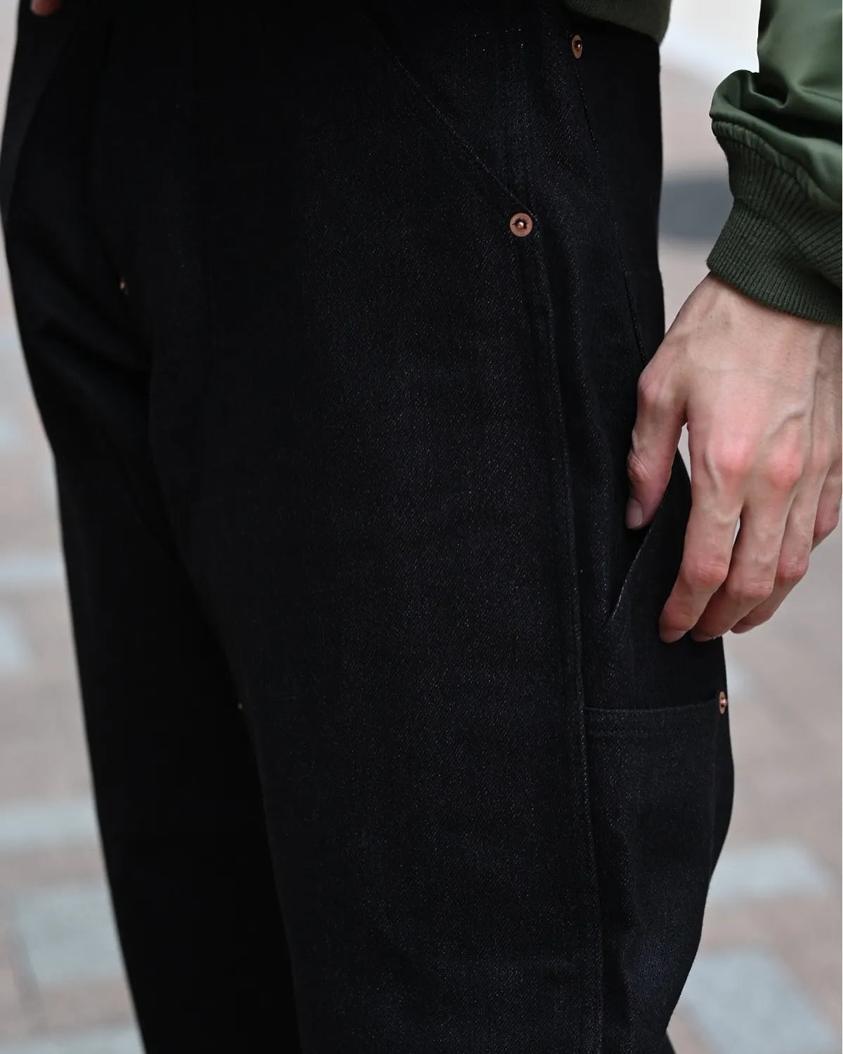 SUGARHILL / TWISTED HEATHER DENIM PANTS DOUBLE KNEE (25330410)