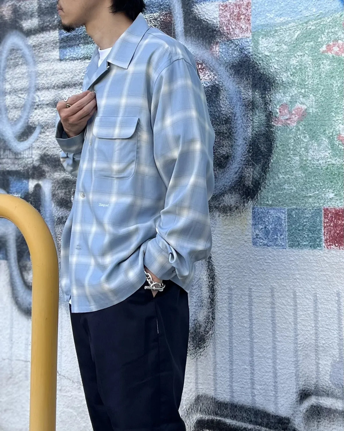 SEQUEL / OMBRE CHECK LONG SLEEBE SHIRT (SQ-26SS-SH-02)