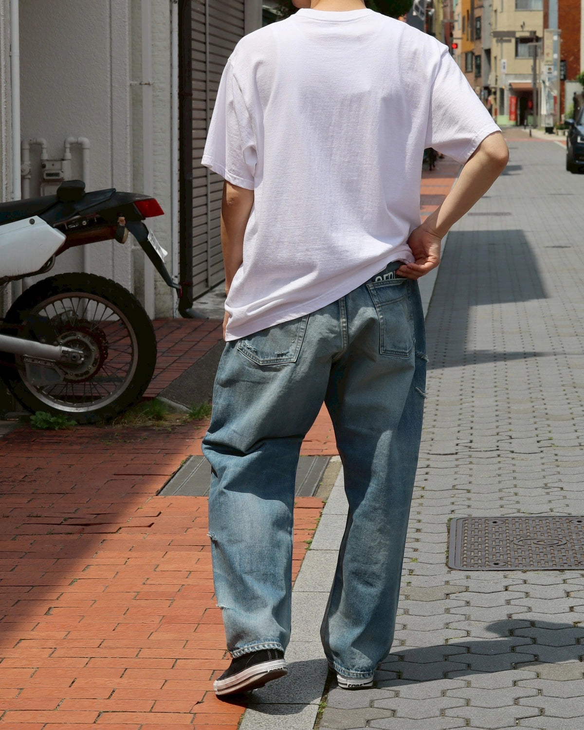 SEQUEL / × FRAGMENT DAMEGE DENIM PANTS (SQ-25SS-PT-07)
