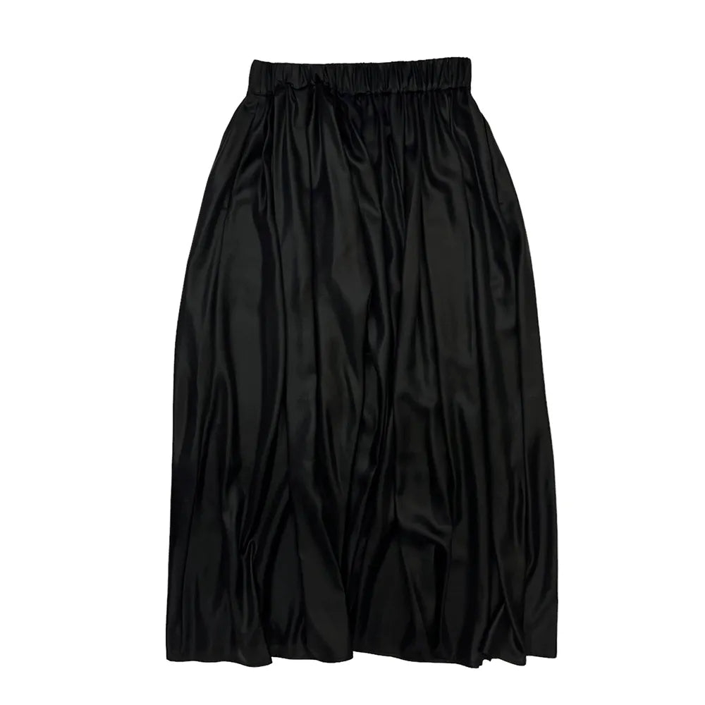 08sircus / Glossy satin wide gather skirt (S24AW-SK07)