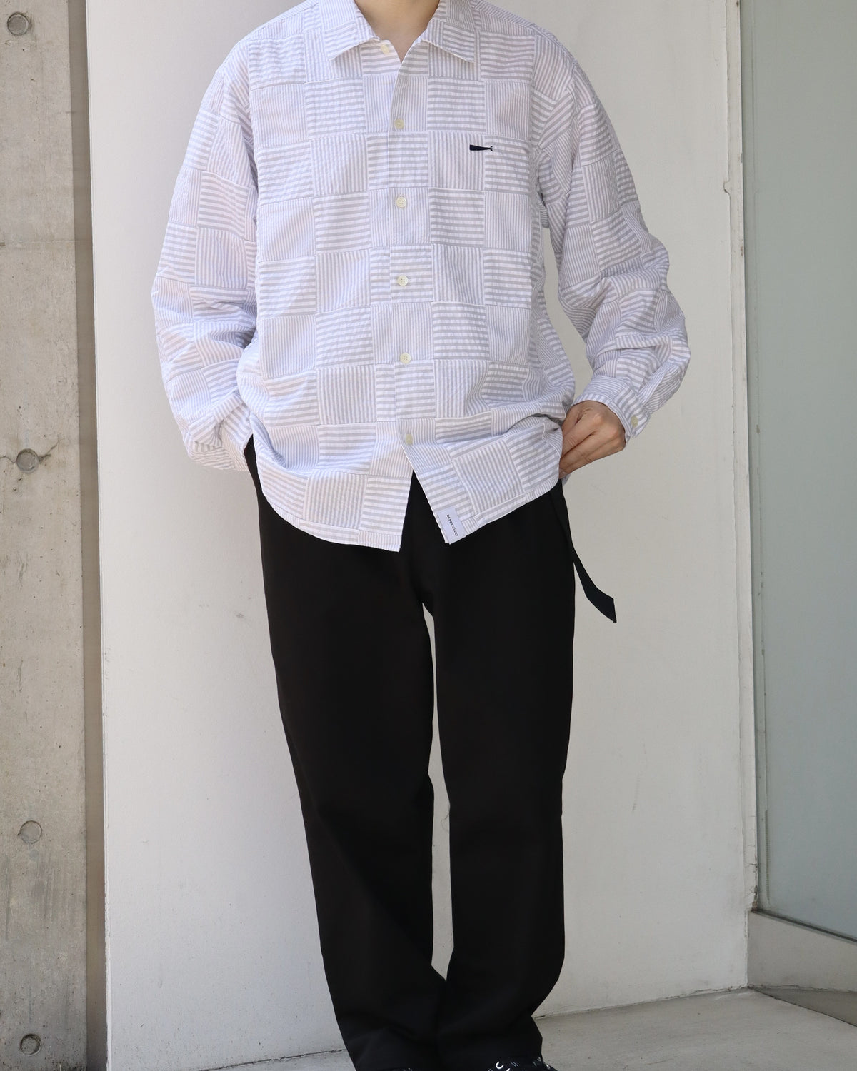 DESCENDANT / MILPITAS PATCHWORK LS SHIRT (261WVDS-SHM03)