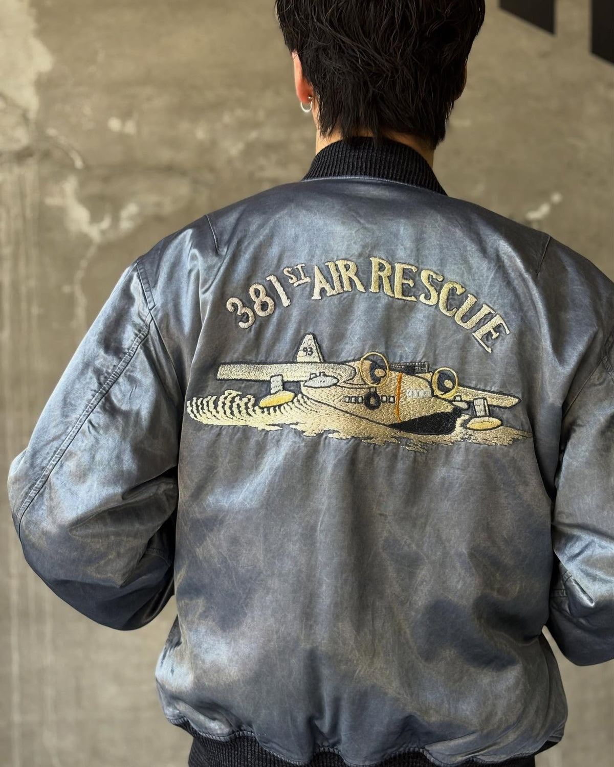 RRL (ダブルアールエル) エンブロイダリー サテン フライト ジャケット