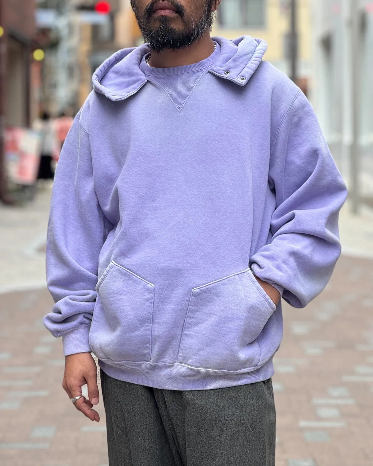 A.PRESSE / Vintage Attached Snap Hood Sweat Parka (26AAP-05-13)
