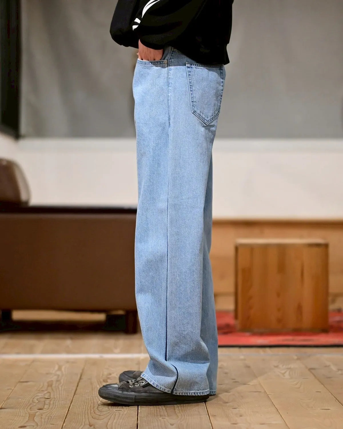 LAD MUSICIAN / 11.5oz BLEACH DENIM STRAIGHT PANTS (2126-513)