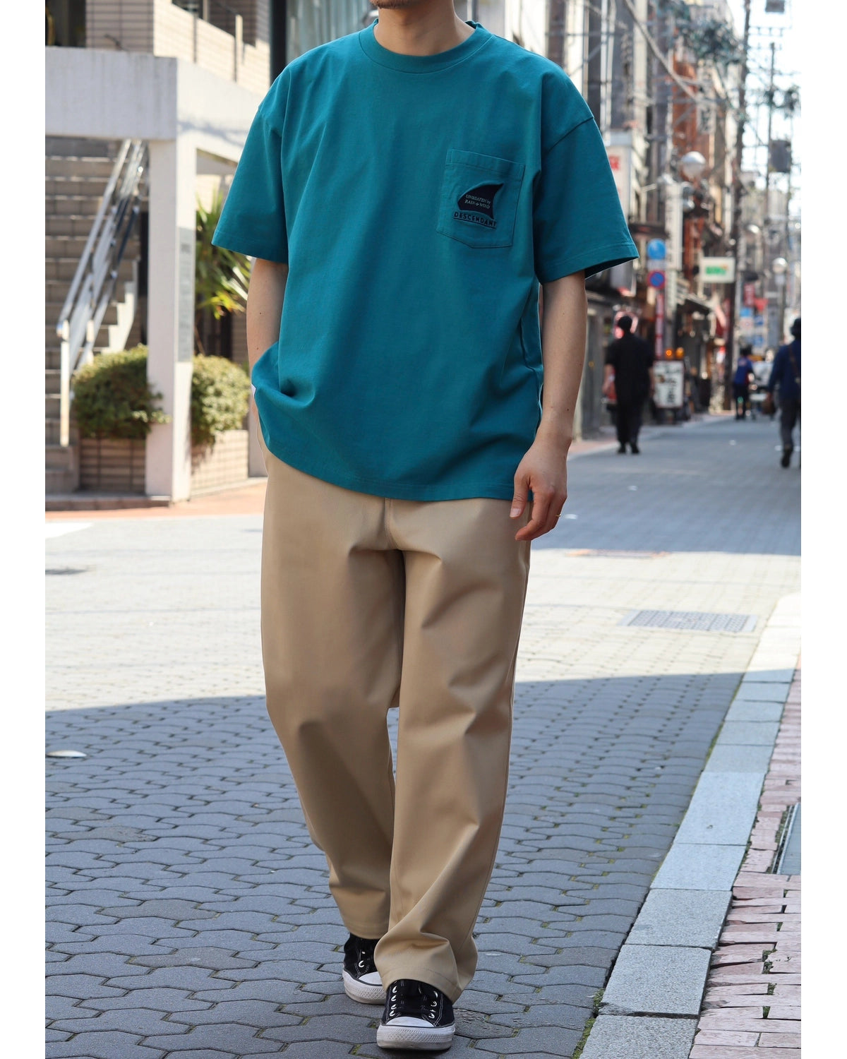 DESCENDANT DC-6 WIDE グリーン チノパン 2 DESCENDANT (ディセンダント) / DC-6 ORGANIC COTTON TWILL
