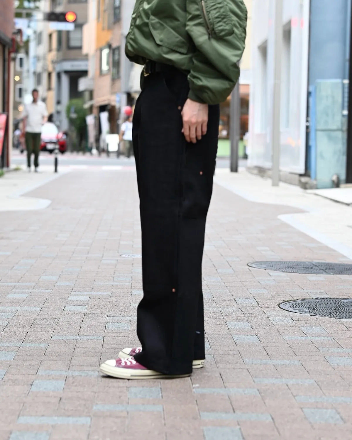 SUGARHILL / TWISTED HEATHER DENIM PANTS DOUBLE KNEE (25330410)