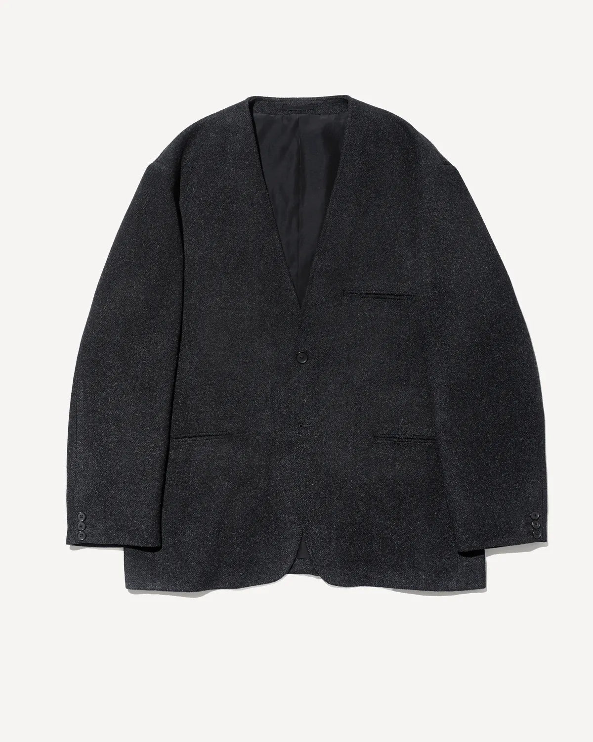 A.PRESSE の Silk Cashmere Tweed Collarless Jacket (25AAP-01-20)