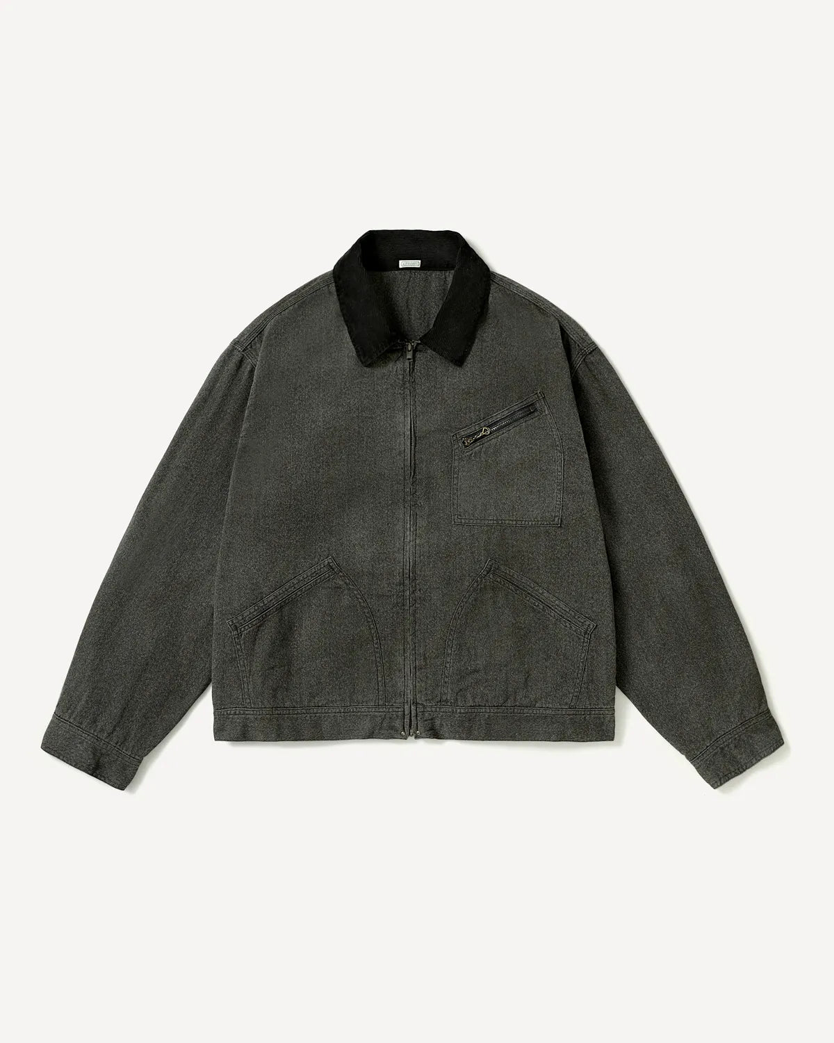 A.PRESSE の Vintage Black Chambray Work Jacket (26AAP-01-60)