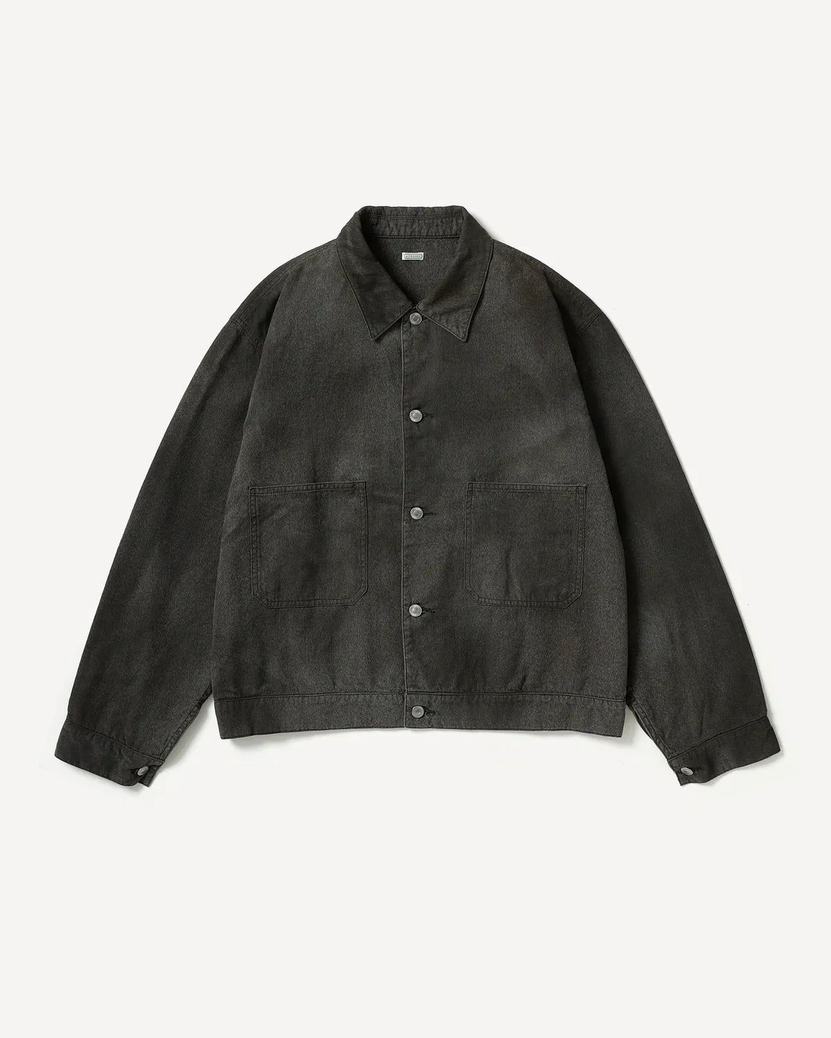 A.PRESSE の Vintage Black Chambray Work Jacket (26SAP-01-47)
