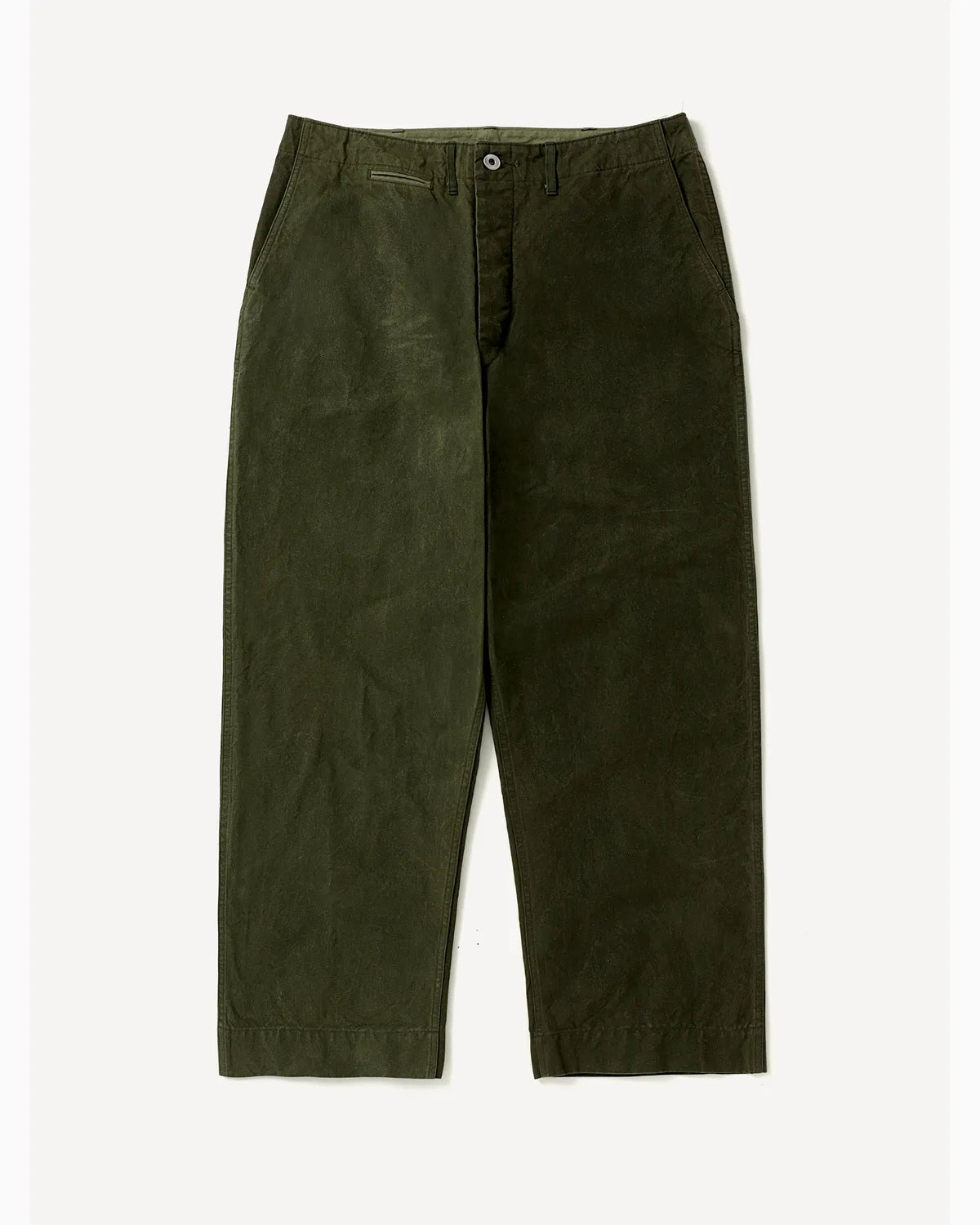 A.PRESSE の Vintage Cotton Silk Oiled Tent Cloth Trousers (26AAP-04-12)