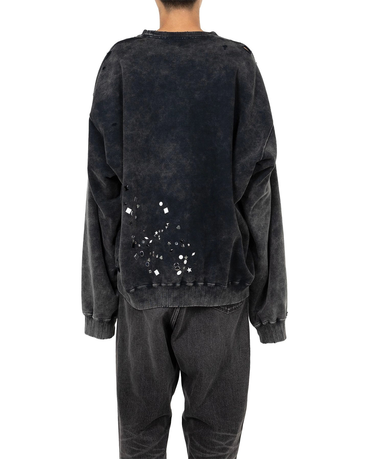 Maison MIHARA YASUHIRO / Embellished Bleached Sweatshirt (A15PO562)