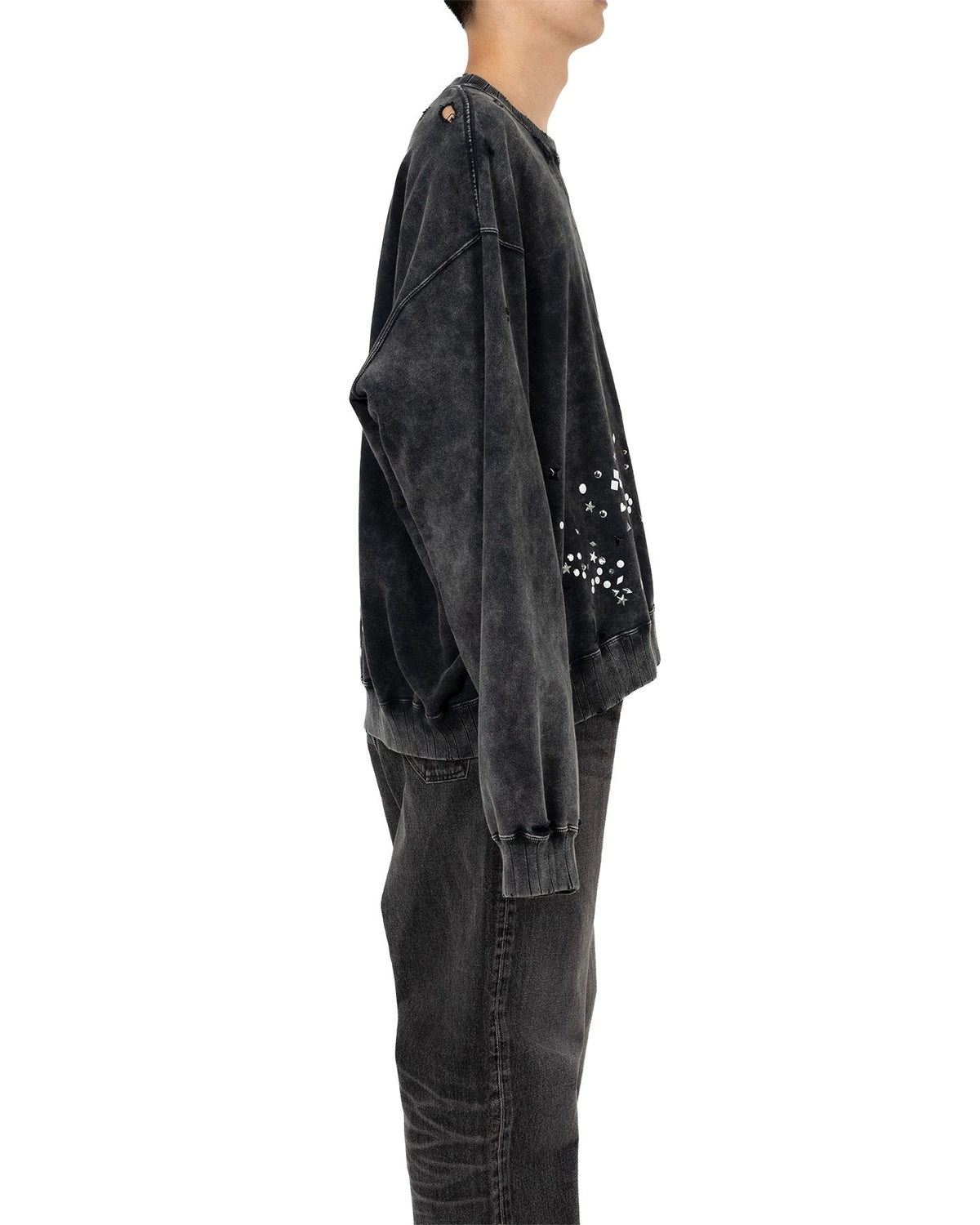 Maison MIHARA YASUHIRO / Embellished Bleached Sweatshirt (A15PO562)
