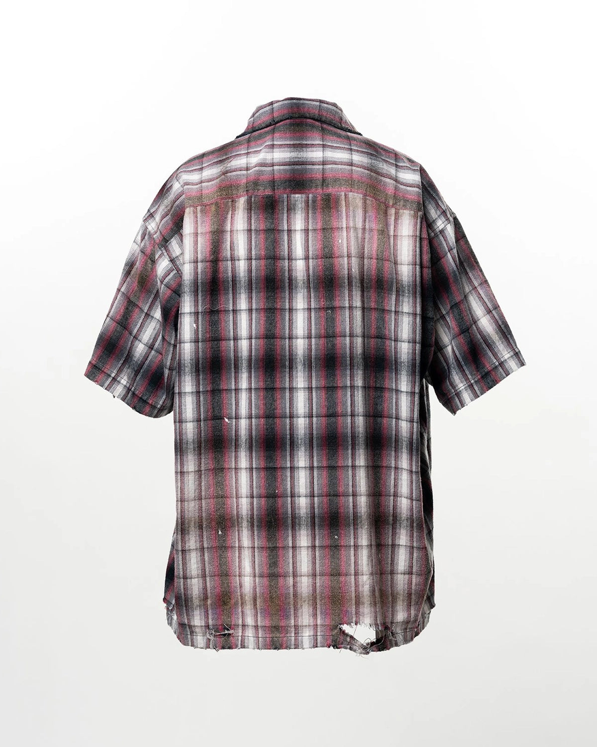 Maison MIHARA YASUHIRO / Embellished Sticker Short Sleeve Check Shirt (A16SH087)