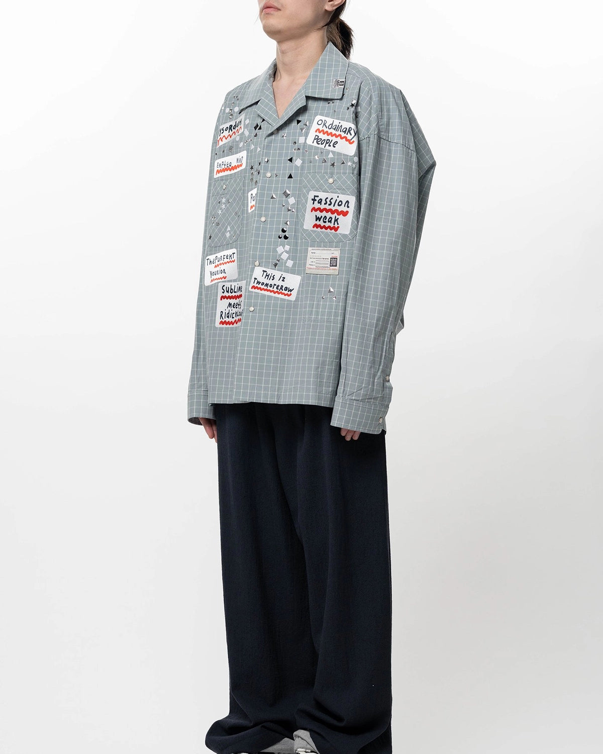 Maison MIHARA YASUHIRO メジャー柄 長袖シャツ 18AW Maison MIHARA YASUHIRO(メゾンミハラヤスヒロ) / Embellished Sticker