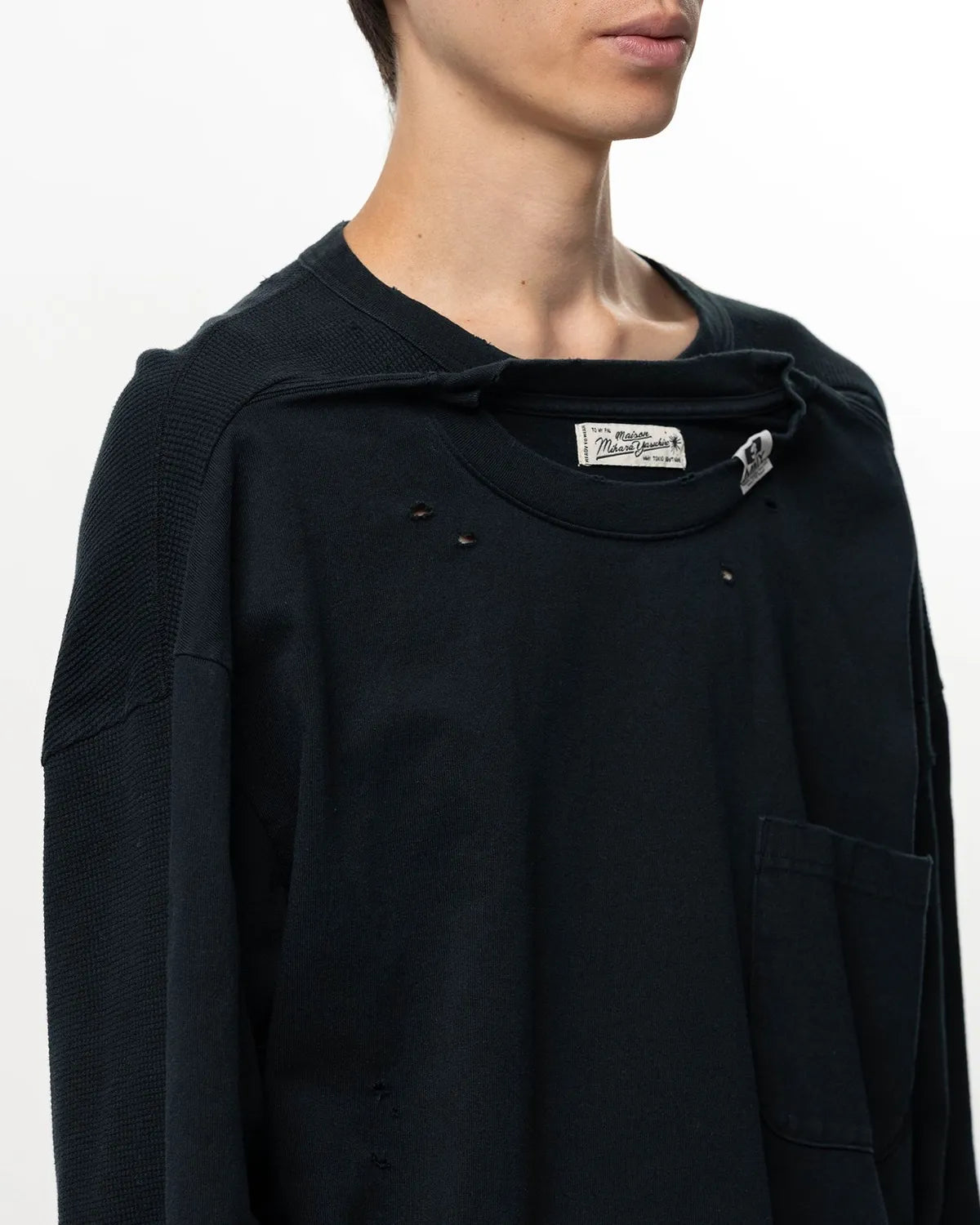 Maison MIHARA YASUHIRO / THERMAL COMBINED LONG T-SHIRT (A17LT601)