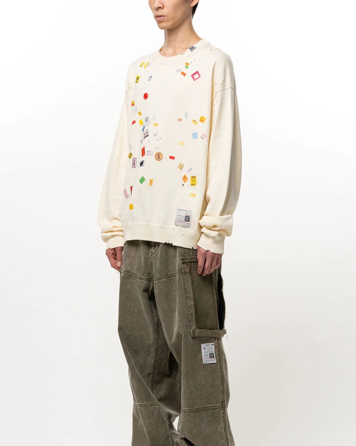 Maison MIHARA YASUHIRO / Price Tag Sticker Printed Knit Sweater (A17SW500)