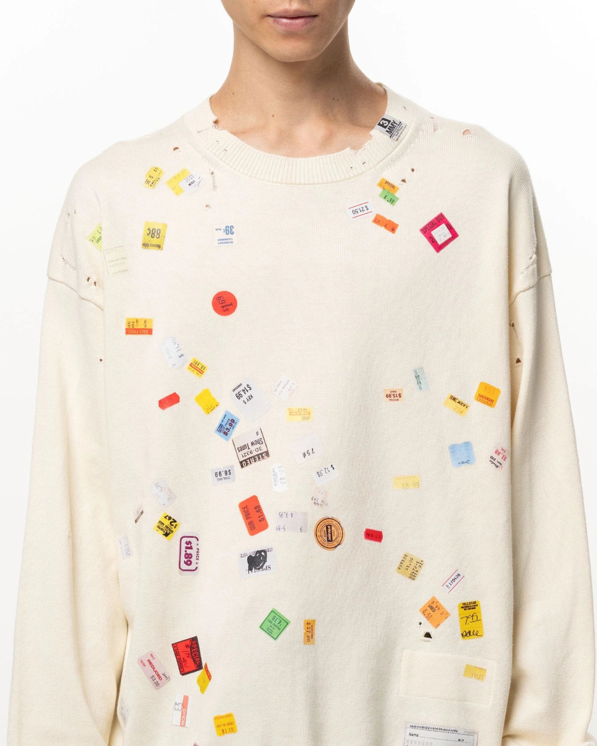 Maison MIHARA YASUHIRO / Price Tag Sticker Printed Knit Sweater (A17SW500)