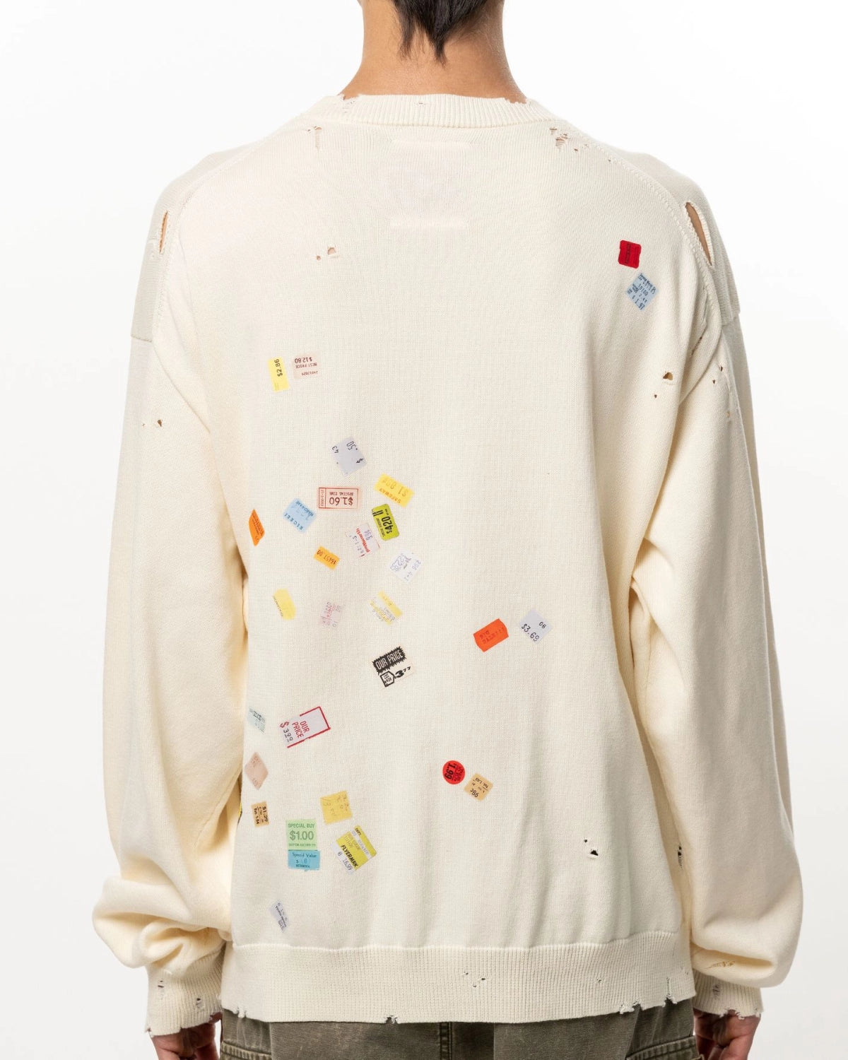 Maison MIHARA YASUHIRO / Price Tag Sticker Printed Knit Sweater (A17SW500)