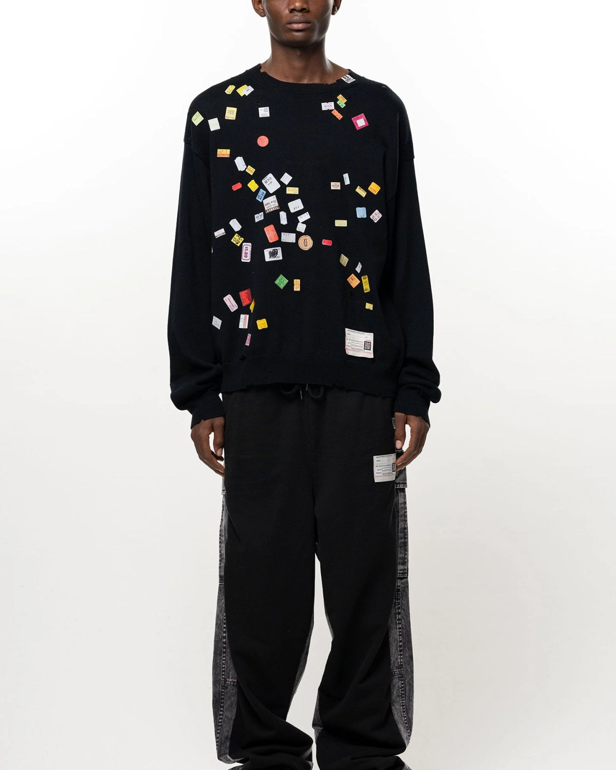Maison MIHARA YASUHIRO / Price Tag Sticker Printed Knit Sweater (A17SW500)