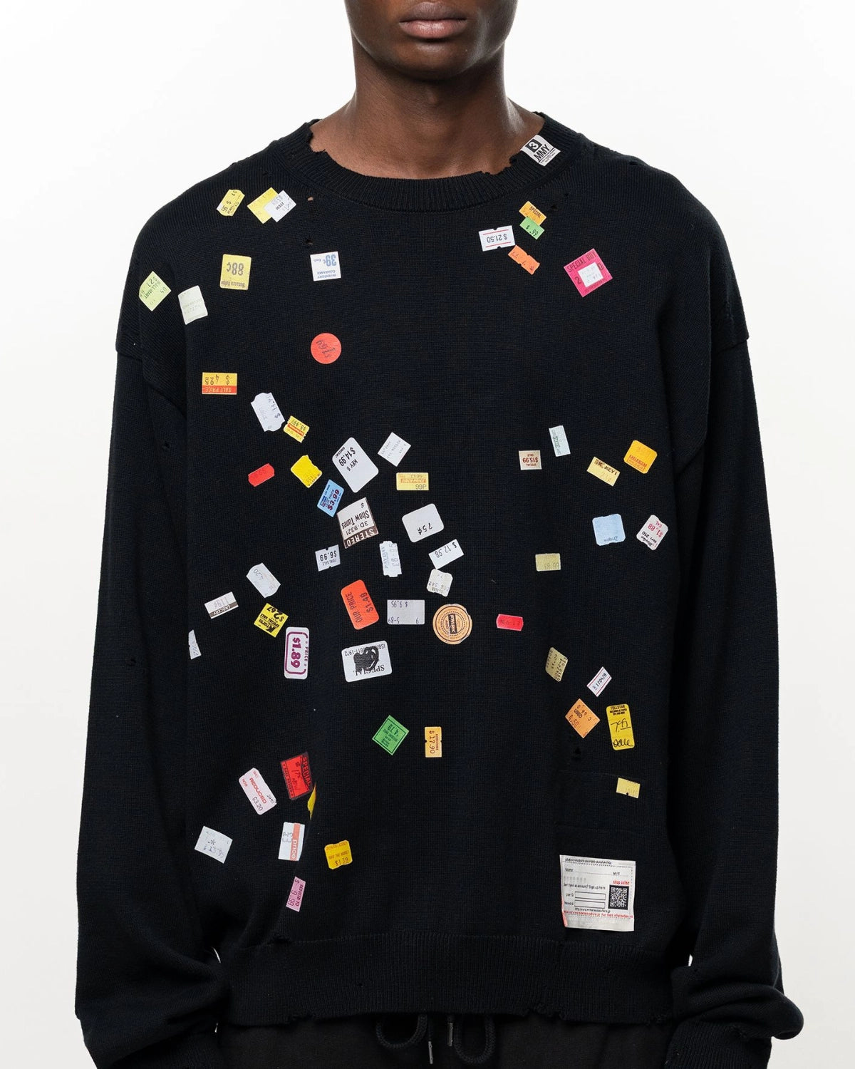 Maison MIHARA YASUHIRO / Price Tag Sticker Printed Knit Sweater (A17SW500)