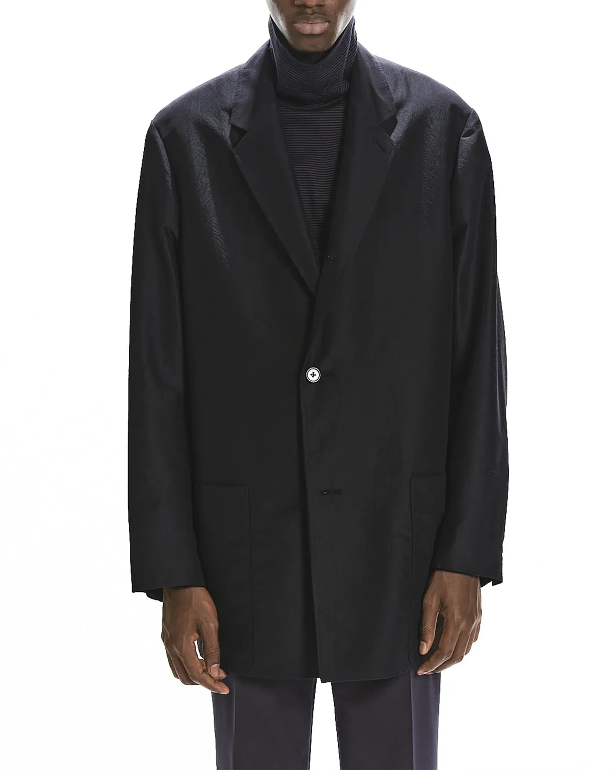 MARKAWARE / BRATAC SILK × ORGANIC WOOL TAFFETA COMFORT CAR COAT (A25A10JK01C)