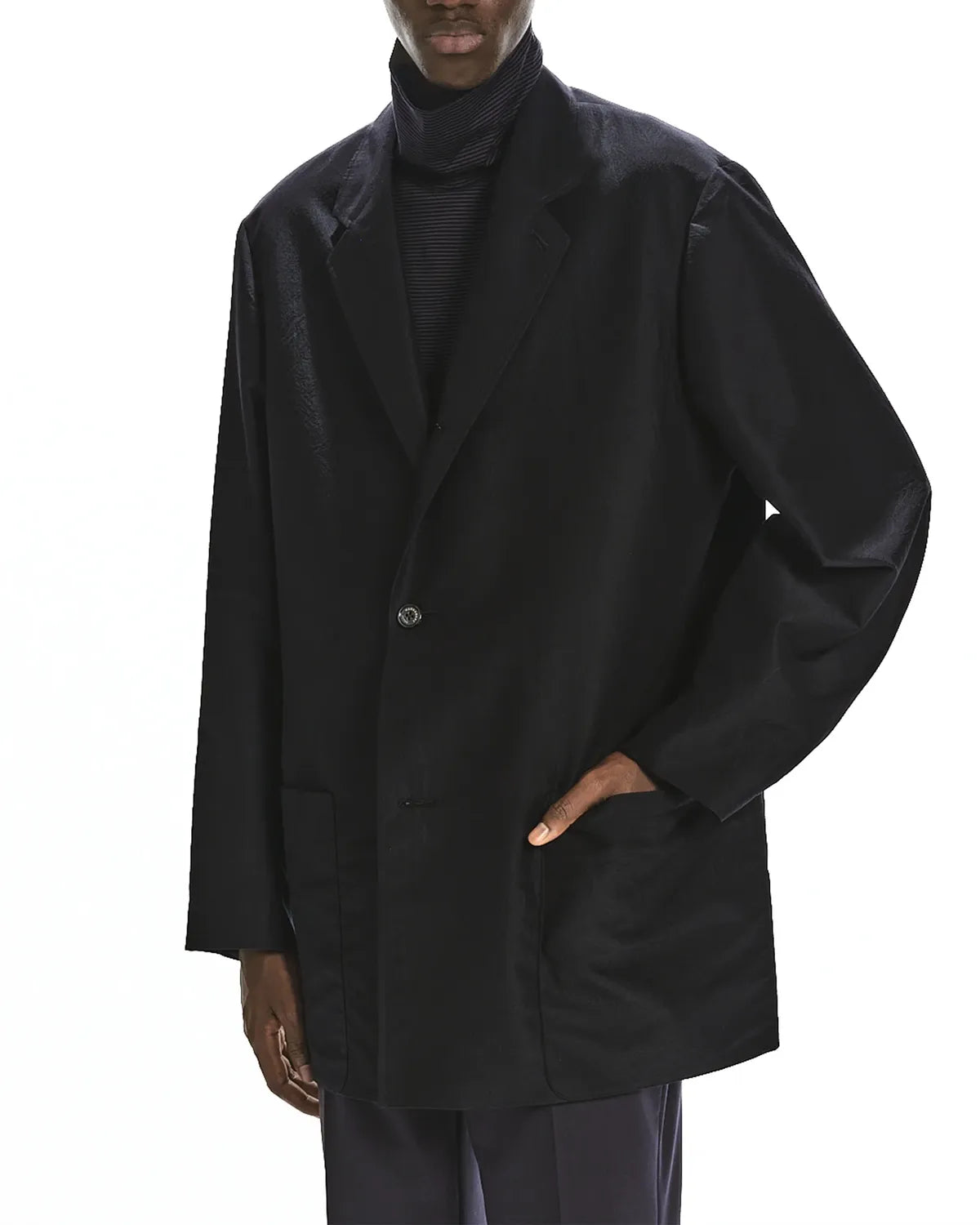 MARKAWARE / BRATAC SILK × ORGANIC WOOL TAFFETA COMFORT CAR COAT (A25A10JK01C)