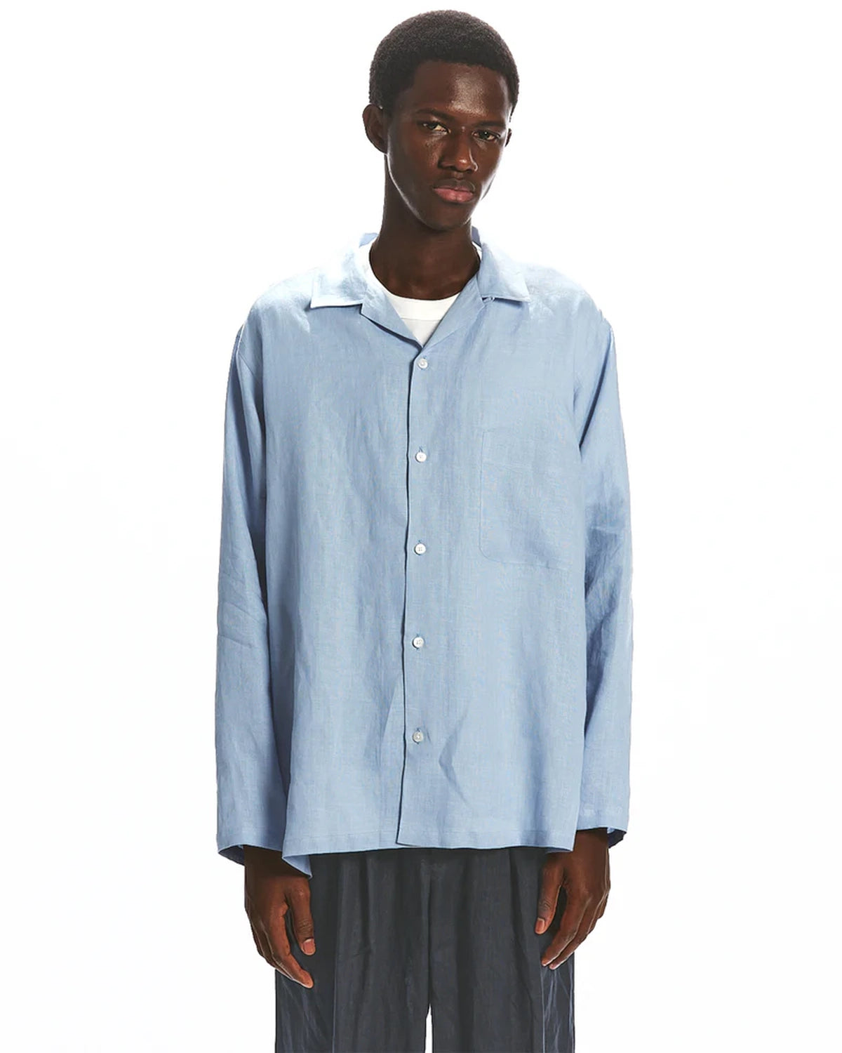 MARKAWARE / HEMP SHIRTING COMFORT FIT OPEN COLLAR SHIRT (A25A16SH02C)