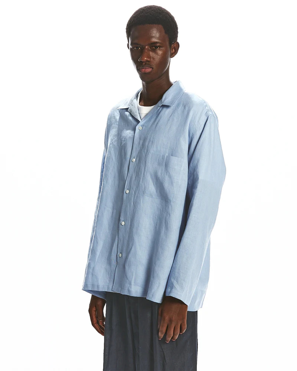 MARKAWARE / HEMP SHIRTING COMFORT FIT OPEN COLLAR SHIRT (A25A16SH02C)